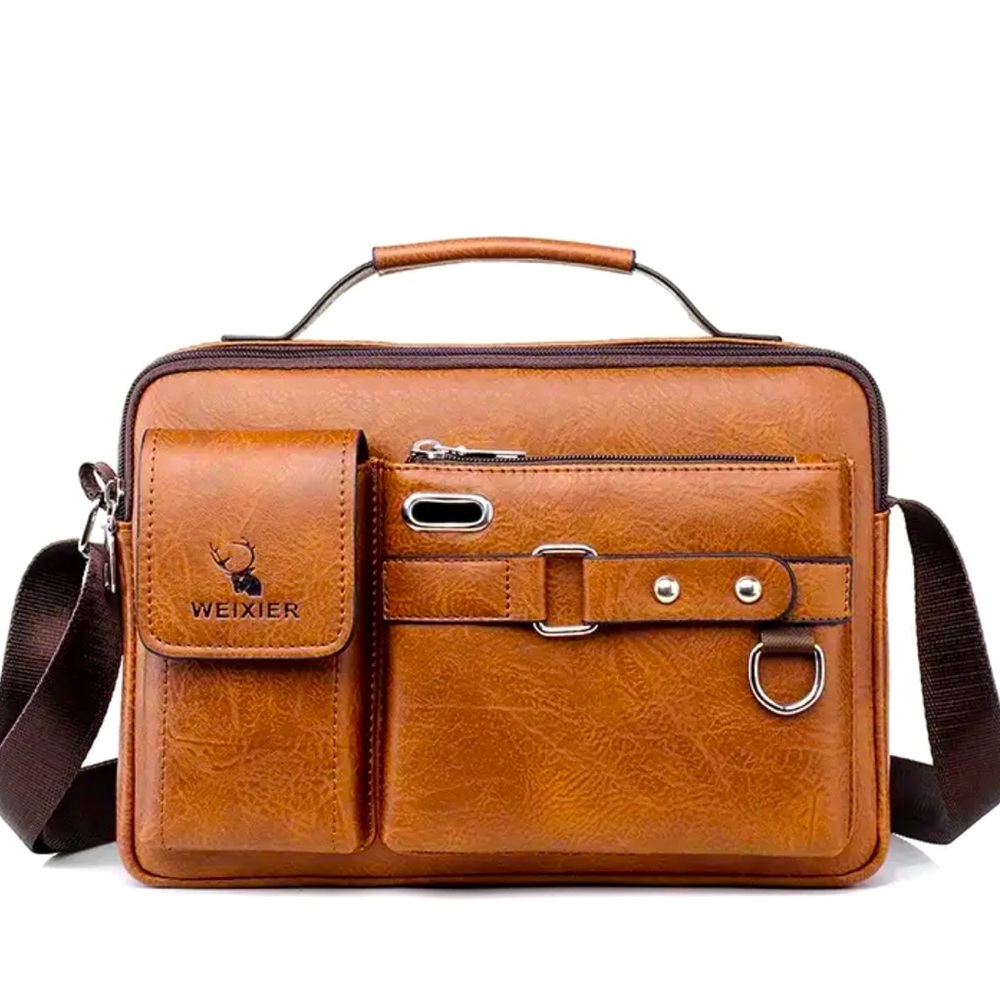 Vintage Style Messenger Bag - Vintage Explorer Sling Bag, Multi-Pocket Bag - Picture 2 of 15